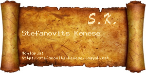 Stefanovits Kenese névjegykártya